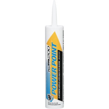 DAP POWER POINT 200 18750 Acrylic Latex Caulk, Brilliant White, -20 to 180 deg F, 10.1 fl-oz Cartridge