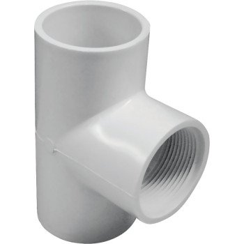 IPEX 435854 Pipe Tee, 1-1/4 in, Socket x Socket x FPT, PVC, White, SCH 40 Schedule, 150 psi Pressure