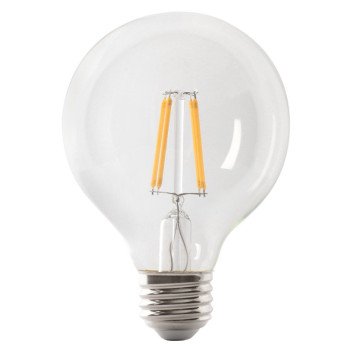 Feit Electric BPG2560/950CA/FIL LED Bulb, Globe, G25 Lamp, 60 W Equivalent, E26 Lamp Base, Dimmable, Clear