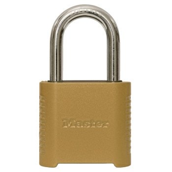 Master Lock 875DLF Padlock, Extra Long Shackle, 5/16 in Dia Shackle, 1-1/2 in H Shackle, Steel Shackle, Zinc Body