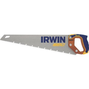 Irwin 2011204 Coarse Cut Saw, 20 in L Blade, 9 TPI, Steel Blade, Cushion-Grip Handle, Hardwood/Rubber Handle