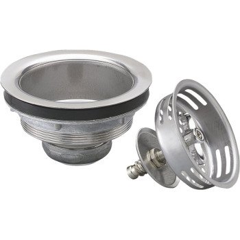 Plumb Pak PP5410 Basket Strainer, Stainless Steel, For: 3-1/2 in Dia Opening Kitchen Sink