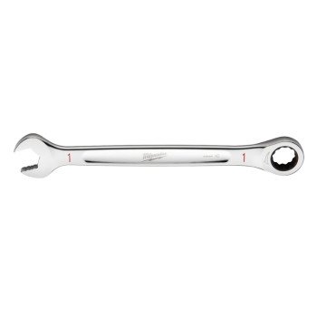 Milwaukee 45-96-9232 Ratcheting Combination Wrench, SAE, 1 in Head, 13.43 in L, 12-Point, Steel, Chrome