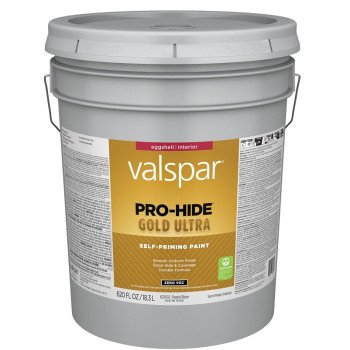 Valspar Pro-Hide Gold Ultra 6200 028.0062002.008 Latex Paint, Acrylic Base, Eggshell Sheen, Pastel Base, 5 gal