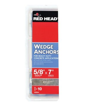 Red Head TruBolt 03044 Wedge Anchor, 5/8 in Dia, 7 in L, Steel, Zinc