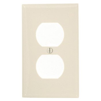 Leviton 80703-NT Receptacle Wallplate, 4-1/2 in L, 2-3/4 in W, 1 -Gang, Nylon, Light Almond, Smooth