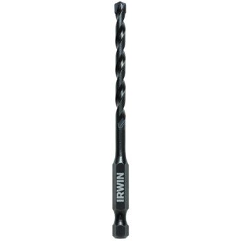 Irwin 1870543 Impact Drill Bit, 3/16 in Dia, 4 in OAL, 1-Flute, 1/4 in Dia Shank, Hex Shank