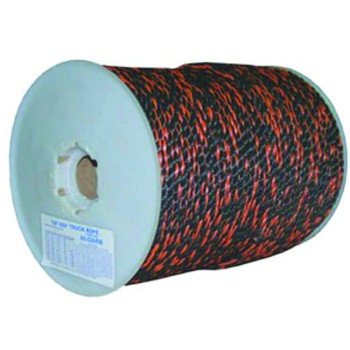 T.W. Evans Cordage 80-040OB Truck Rope, 3/4 in Dia, 600 ft L, Polypropylene, Black/Orange