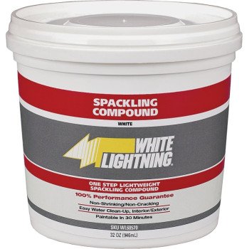 White Lightning WL60512 Lightweight Spackling, White, 0.5 pt, Can