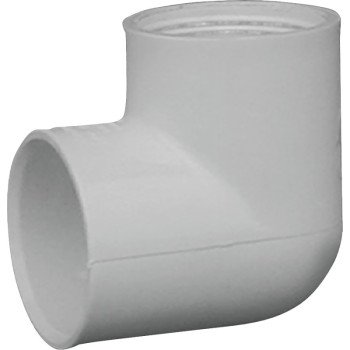 IPEX 435508 Pipe Elbow, 1 in, Socket x FPT, 90 deg Angle, PVC, White, SCH 40 Schedule, 150 psi Pressure