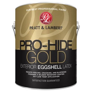 Pratt & Lambert Pro-Hide Gold Z8500 0000Z8500-16 Exterior Paint, Eggshell, Super One-Coat White, 1 gal