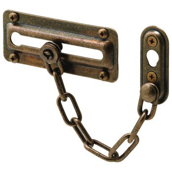 Defender Security U-10533 Chain Door Guard, Steel, Antique Brass