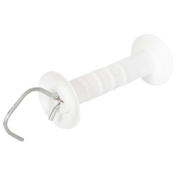 Gallagher G691104 Small Gate Handle, Plastic, White, Galvanized