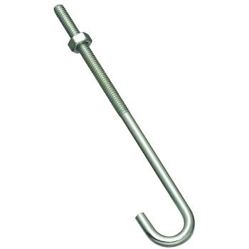 National Hardware 2195BC Series N232-900 J-Bolt, 1/4 in Thread, 3 in L Thread, 6 in L, 100 lb Working Load, Steel, Zinc