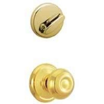 Schlage F Series F59GEO605 Handleset Interior Trim, 1 Grade, Mechanical Lock, Metal, Bright Brass, Knob Handle