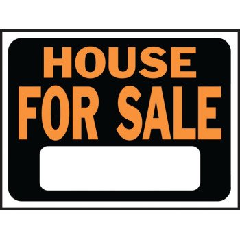 Hy-Ko Hy-Glo Series 3004 Identification Sign, House For Sale, Fluorescent Orange Legend, Plastic