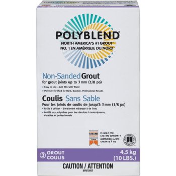 CUSTOM Polyblend CPBG38610N NonÂ­Sanded Grout, Powder, Oyster Gray, 10 lb Box