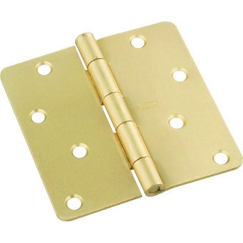 National Hardware N830-228 Door Hinge, Cold Rolled Steel, Satin Brass, Non-Rising, Removable Pin, Full-Mortise Mounting