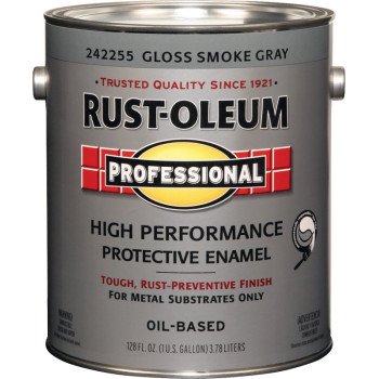 RUST-OLEUM PROFESSIONAL 242255 Protective Enamel, Gloss, Smoke Gray, 1 gal Can