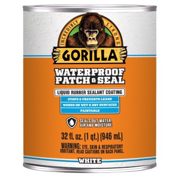 Gorilla 105340 Rubberized Coating, Waterproof, White, 32 oz