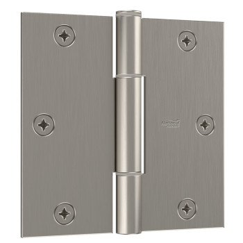 National Hardware Squeak Guard Series N830-448 Door Hinge, 3-1/2 in H Frame Leaf, 3/32 in Thick Frame Leaf, Steel, 50 lb, 3/CD