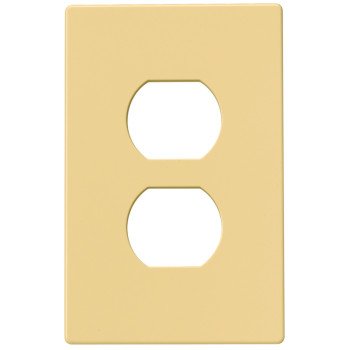 Eaton Wiring Devices PJS8V Wallplate, Mid-Size, Screwless, 4-1/2 in L, 2-3/4 in W, 1-Gang, Polycarbonate, Ivory