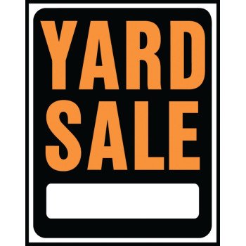 Hy-Ko Hy-Glo Series SP-111 Jumbo Identification Sign, YARD SALE, Fluorescent Orange Legend, Plastic