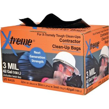 Xtreme INV-50-20CB-I Contractor Clean-Up Bag, 42 gal Capacity