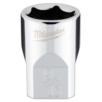 Milwaukee 45-34-9065 Socket, 9/16 in Socket, 3/8 in Drive, 6-Point, Chrome Vanadium Steel, Chrome