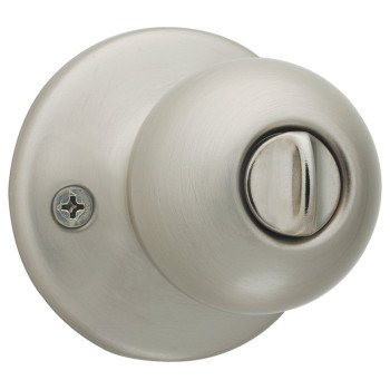 Kwikset 300P15RCLRCSBX Privacy Door Knob, Satin Nickel