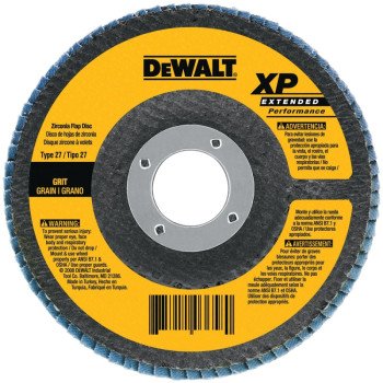 DEWALT DW8312 Flap Disc, 4-1/2 in Dia, 5/8-11 Arbor, Coated, 60 Grit, Medium, Zirconium Oxide Abrasive