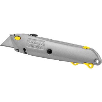 STANLEY 10-499 Utility Knife, 2-7/16 in L Blade, 3 in W Blade, HCS Blade, Straight Handle, Gray Handle