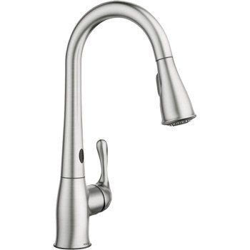 Moen Ridgedale Series 87340ESRS Pull-Down Faucet, 1.5 gpm, 1-Faucet Handle, Metal, Stainless, Countertop, Sink Mounting