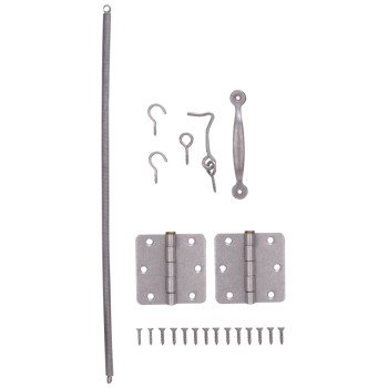 ProSource LR-115-PS Hinge Set, Galvanized Steel, Sliver, Galvanizes, 22-Piece, For: Wood Screen Doors