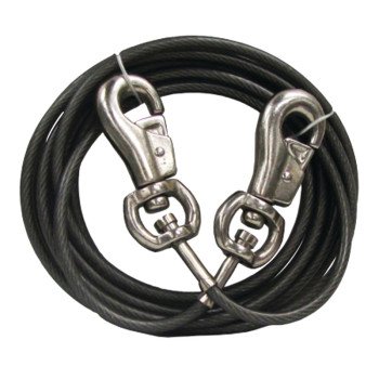 Boss Pet PDQ Q683000099 Super Beast Tie-Out, 30 ft L Belt/Cable, For: Dogs Up to 125 lb