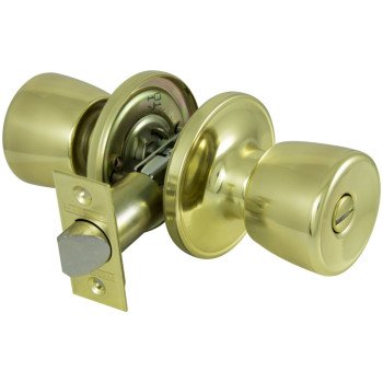 ProSource TS710V-PS Privacy Lockset, Tubular, Tulip Design, Brass