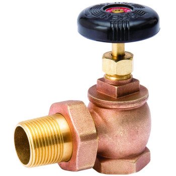 B & K 109-305 Steam Radiator Valve, Angled, Brass/Bronze