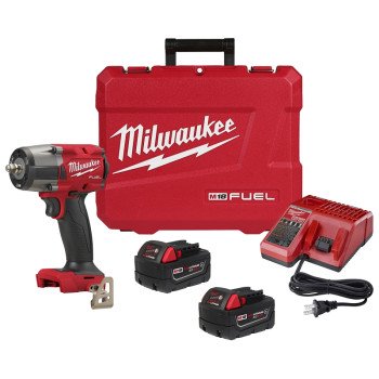 Milwaukee M18 FUEL Series 2960-22R Impact Wrench Kit, Battery Included, 18 V, 5 Ah, 3/8 in Drive, Square Drive