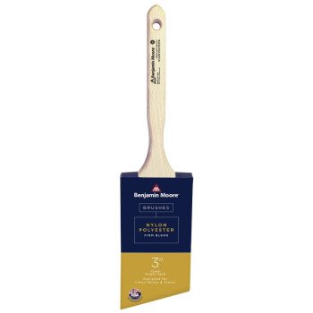 Benjamin Moore U61810-017 Paint Brush, Firm Brush, 2-3/16 in L Bristle, Nylon/Polyester Bristle, Thin Angle Sash Handle, 1/EA