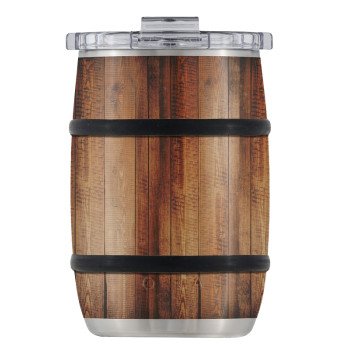 Orca BAR12OWG Whiskey Barrel Cup, 18/8 Stainless Steel, Oak Wood Grain, Powder-Coated