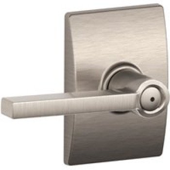 Schlage F Series F40VLAT619CEN Privacy Lever, Mechanical Lock, Satin Nickel, Metal, Residential, 2 Grade