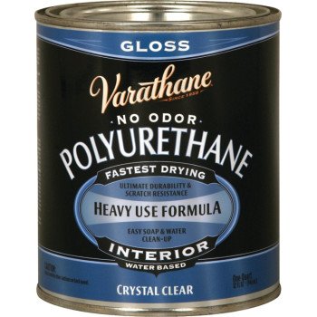 Rust-Oleum 200041H Polyurethane, Gloss, Liquid, Crystal Clear, 1 qt, Can