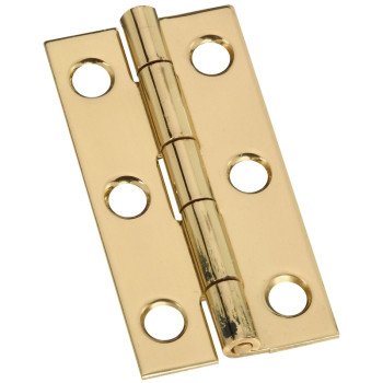 National Hardware N211-235 Decorative Narrow Hinge, 2 in L x 1 in W Dimensions, 2 in H Door Leaf, Brass, 5 lb