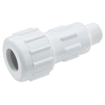 NDS Flo-Control Series CPA-1250 Adapter, 1-1/4 in, Compression x MPT, PVC, White