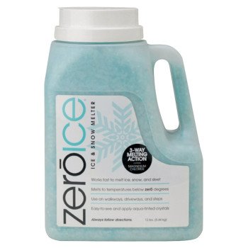 HJ Zero Ice 9594 Ice and Snow Melter, Aqua Tinted Crystal, Granular, White, 12 lb Jug