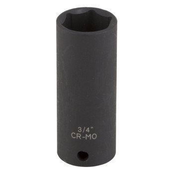 Vulcan MT6580117 Deep Impact Socket, 3/4 in Socket, 3/8 in Drive, Deep Drive, 6-Point, Chrome Molybdenum Steel