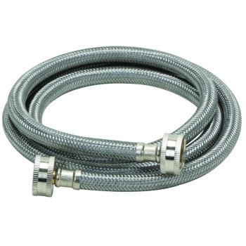 Fluidmaster 9WM60 Washing Machine Discharge Hose, 3/4 in ID, 60 in L, Female, Stainless Steel