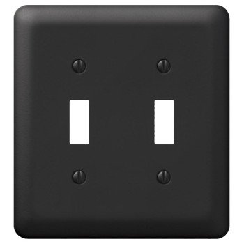 Amerelle Devon 935TTBK Wallplate, 5 in L, 4-5/8 in W, 2 -Gang, Steel, Black