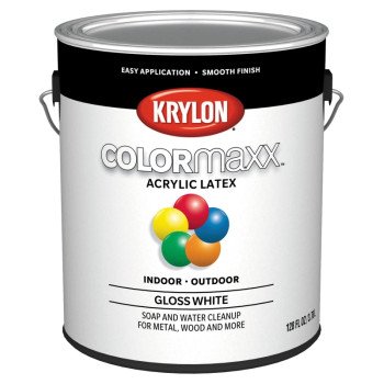 Krylon K05649007 Paint, Gloss, White, 1 gal