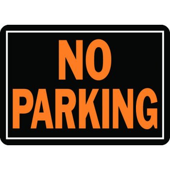 Hy-Ko Hy-Glo Series 805 Identification Sign, Rectangular, NO PARKING, Fluorescent Orange Legend, Black Background